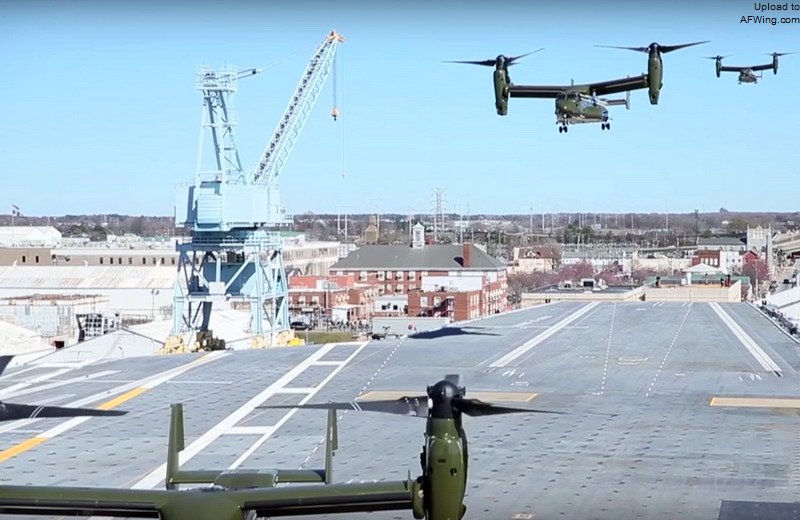 2017年5月2日，HMX-1的MV-22B降落&ldquo;福特号&rdquo;航母，支援特朗普对该舰的视察。总统本人是乘坐&ldquo;海王&rdquo;直升机上舰的