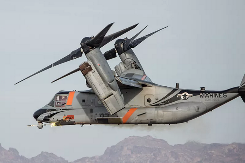 V-22在武器测试中发射火箭