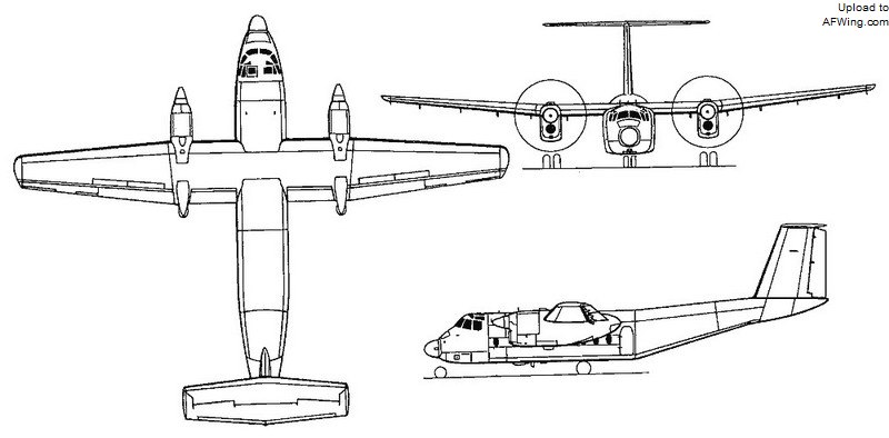 DHC-5&ldquo;水牛&rdquo;三面图
