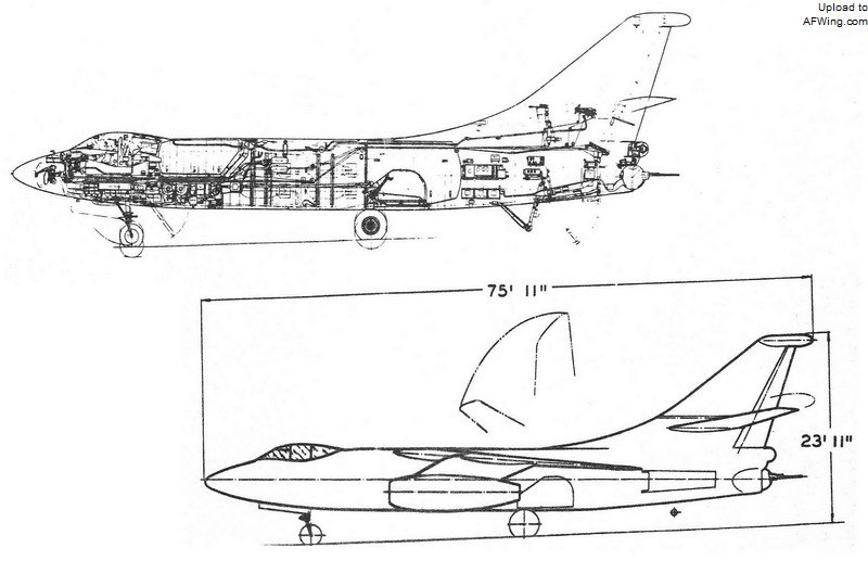 XA3D-1的机翼和垂尾都可以折叠