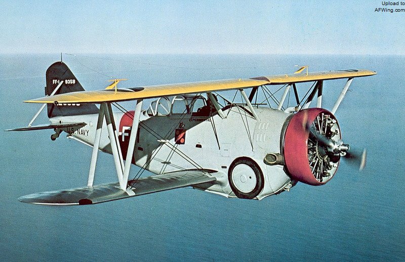 列克星敦号航空母舰在1933年至1935年所属的VF-5B机队格鲁曼FF-1。机侧贴花为Red Rippers，后来这一贴花传承给了游骑兵所属的VF-41（1941年早期）/VF-4舰载战斗机队，现如今继承于使用超级大黄蜂F/A-18F的VFA-11