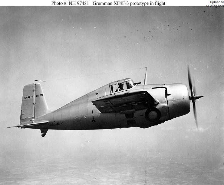 1939年2月时的XF4F-3，一开始处于设计改进时期的编号为XF4F-2S