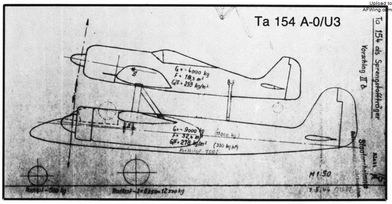 Ta 154A-0/U3&ldquo;槲寄生&rdquo;组合体