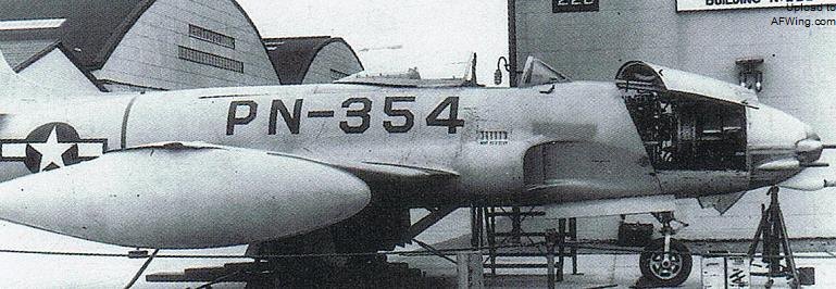 P-80A 44-85354实验了4门机头20毫米机炮