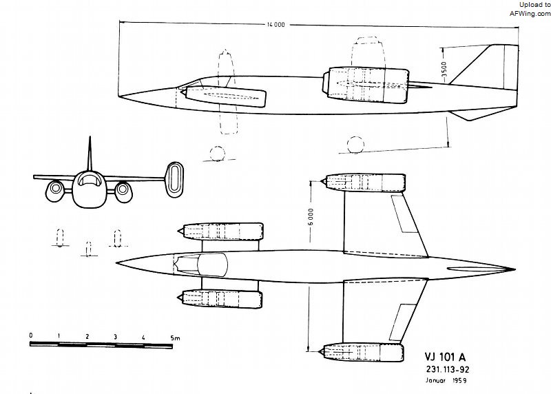 VJ 101A沿袭了He 231的基本设计