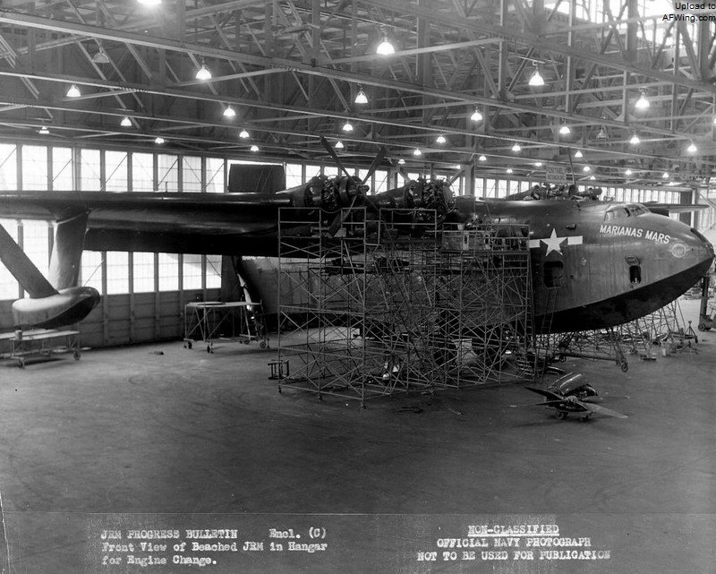 JRM-1flyingboat-MarianasMars-pictured-undergoing-engine-chan