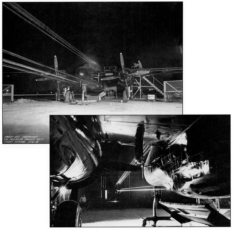 P-61校射枪炮，4门20毫米机炮和4挺12.7毫米机枪的火力配置在二战中是十分强大的