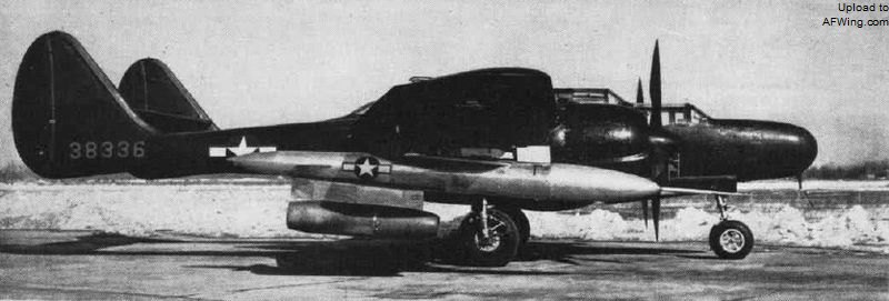 挂载PTV-N-2U&ldquo;戈耳工IV&rdquo;导弹的P-61C 43-8336