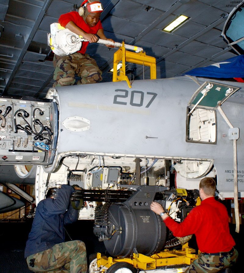 F/A-18机炮拆卸作业