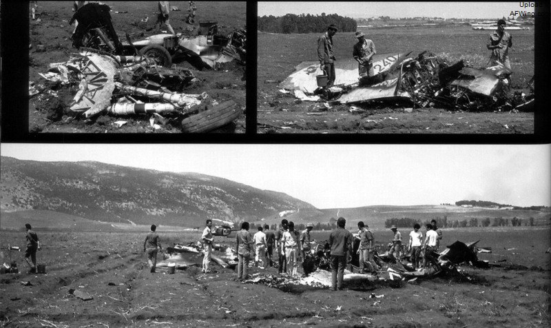 1986年4月10日，F-16A雀鹰240的坠机现场，飞行员跳伞获救