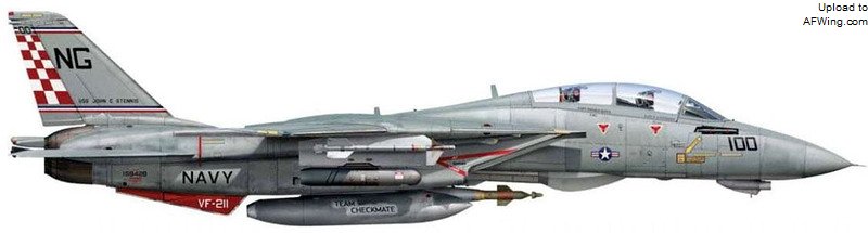 F-14A 159428/NG100，VF-211中队&ldquo;将军&rdquo;，约翰.斯坦尼斯号，2002年3月